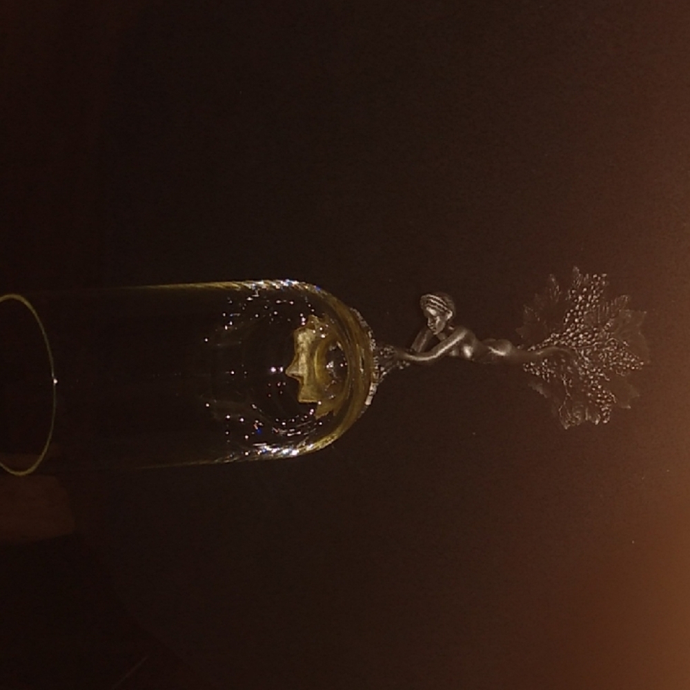 Elegant Glass with Silver Stem